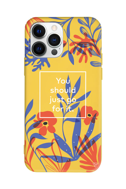 Just Go For it Lansman Model İçi Kadife Silikon Telefon Kılıfı