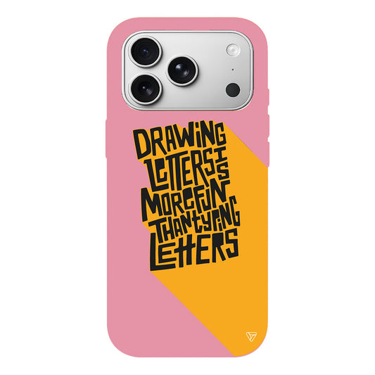 Drawing Letters Lansman Model İçi Kadife Silikon Telefon Kılıfı