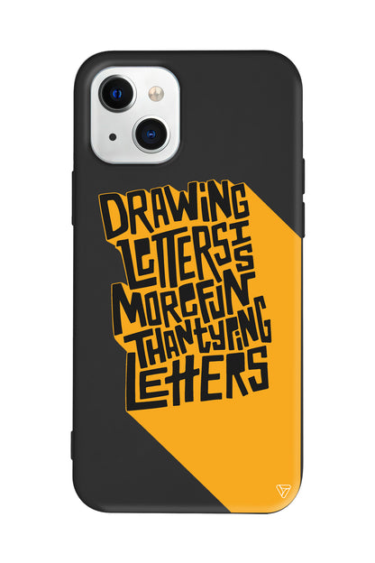 Drawing Letters Lansman Model İçi Kadife Silikon Telefon Kılıfı – Plus Serisine Özel