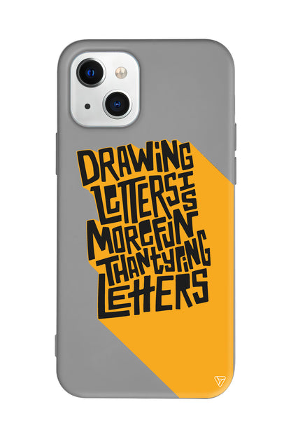 Drawing Letters Lansman Model İçi Kadife Silikon Telefon Kılıfı – Plus Serisine Özel