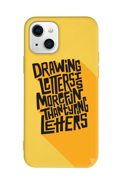 Drawing Letters Lansman Model İçi Kadife Silikon Telefon Kılıfı – Plus Serisine Özel