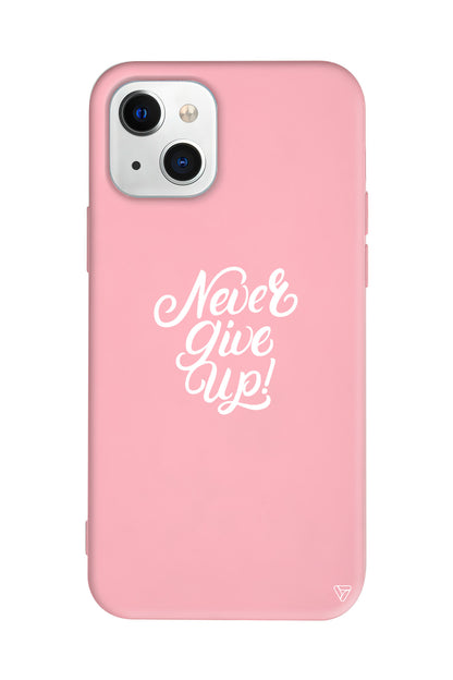 Never Give Up 3 Lansman Model İçi Kadife Silikon Telefon Kılıfı – Plus Serisine Özel