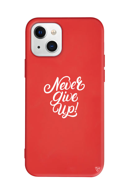 Never Give Up 3 Lansman Model İçi Kadife Silikon Telefon Kılıfı – Plus Serisine Özel