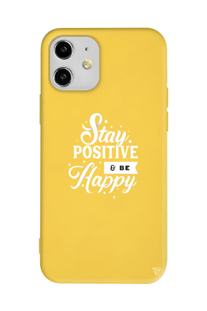 Stay Positive Lansman Model İçi Kadife Silikon Telefon Kılıfı