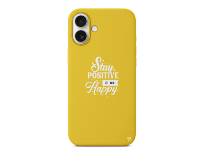 Stay Positive Lansman Model İçi Kadife Silikon Telefon Kılıfı – Plus Serisine Özel