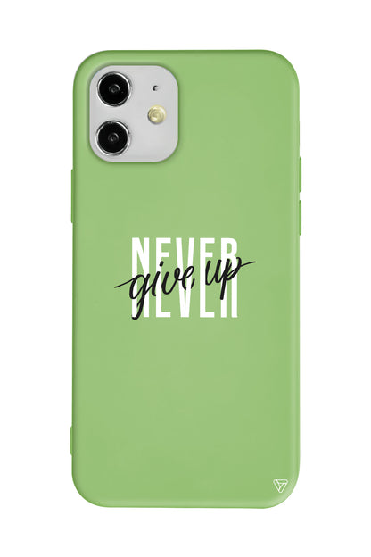 Never Give Up 4 Lansman Model İçi Kadife Silikon Telefon Kılıfı