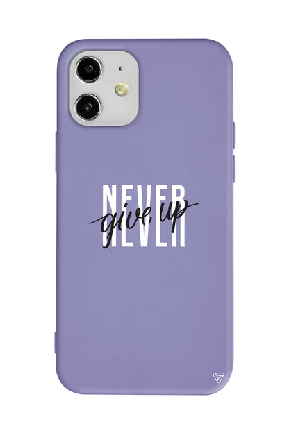 Never Give Up 4 Lansman Model İçi Kadife Silikon Telefon Kılıfı