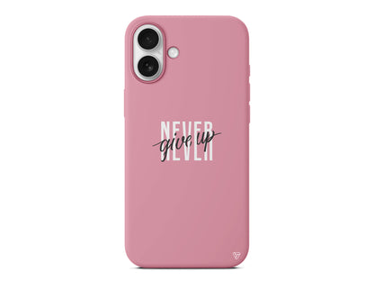 Never Give Up 4 Lansman Model İçi Kadife Silikon Telefon Kılıfı – Plus Serisine Özel