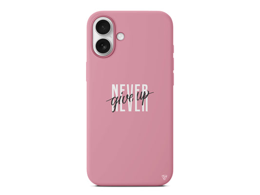 Never Give Up 4 Lansman Model İçi Kadife Silikon Telefon Kılıfı – Plus Serisine Özel