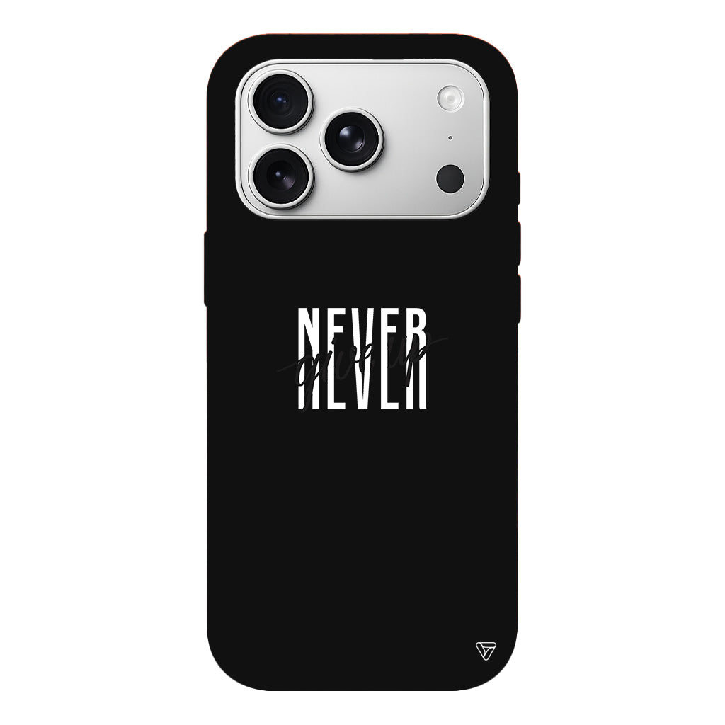 Never Give Up 4 Lansman Model İçi Kadife Silikon Telefon Kılıfı
