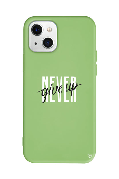 Never Give Up 4 Lansman Model İçi Kadife Silikon Telefon Kılıfı – Plus Serisine Özel