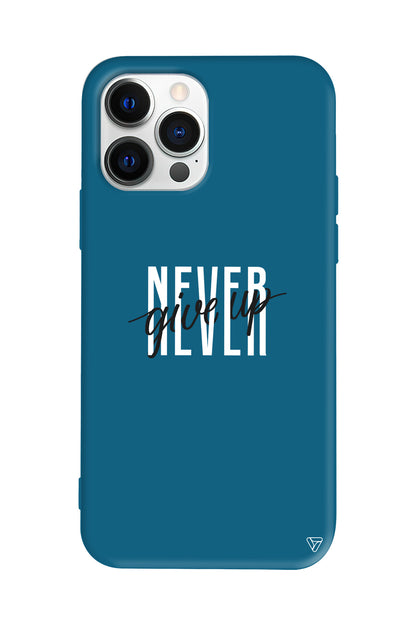 Never Give Up 4 Lansman Model İçi Kadife Silikon Telefon Kılıfı