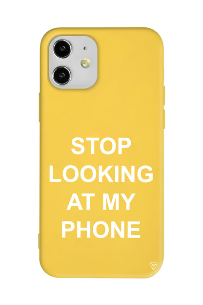 Stop Looking Lansman Model İçi Kadife Silikon Telefon Kılıfı