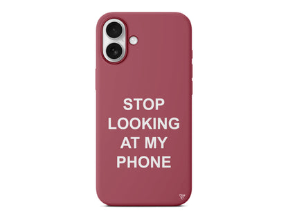 Stop Looking Lansman Model İçi Kadife Silikon Telefon Kılıfı