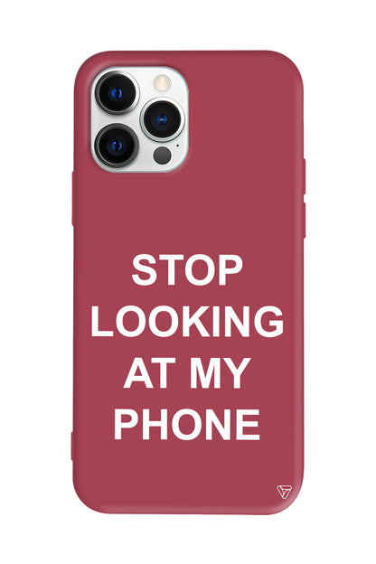 Stop Looking Lansman Model İçi Kadife Silikon Telefon Kılıfı