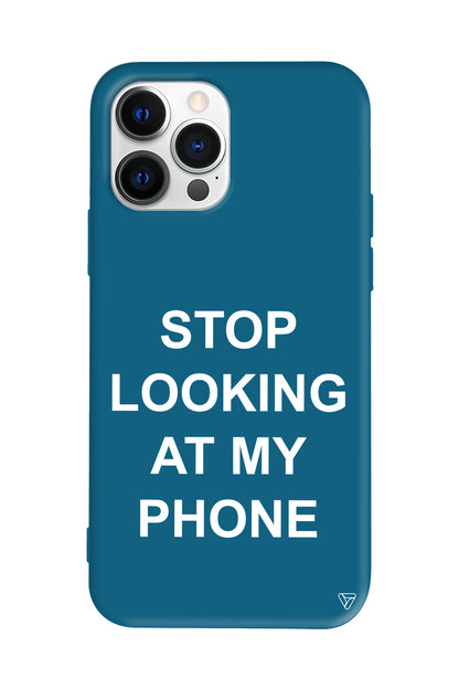 Stop Looking Lansman Model İçi Kadife Silikon Telefon Kılıfı