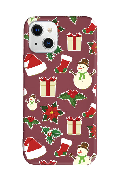 Just Xmas Lansman Model İçi Kadife Silikon Telefon Kılıfı – Plus Serisine Özel