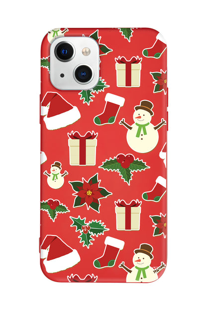 Just Xmas Lansman Model İçi Kadife Silikon Telefon Kılıfı – Plus Serisine Özel