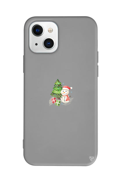 Cute Snowman Lansman Model İçi Kadife Silikon Telefon Kılıfı – Plus Serisine Özel