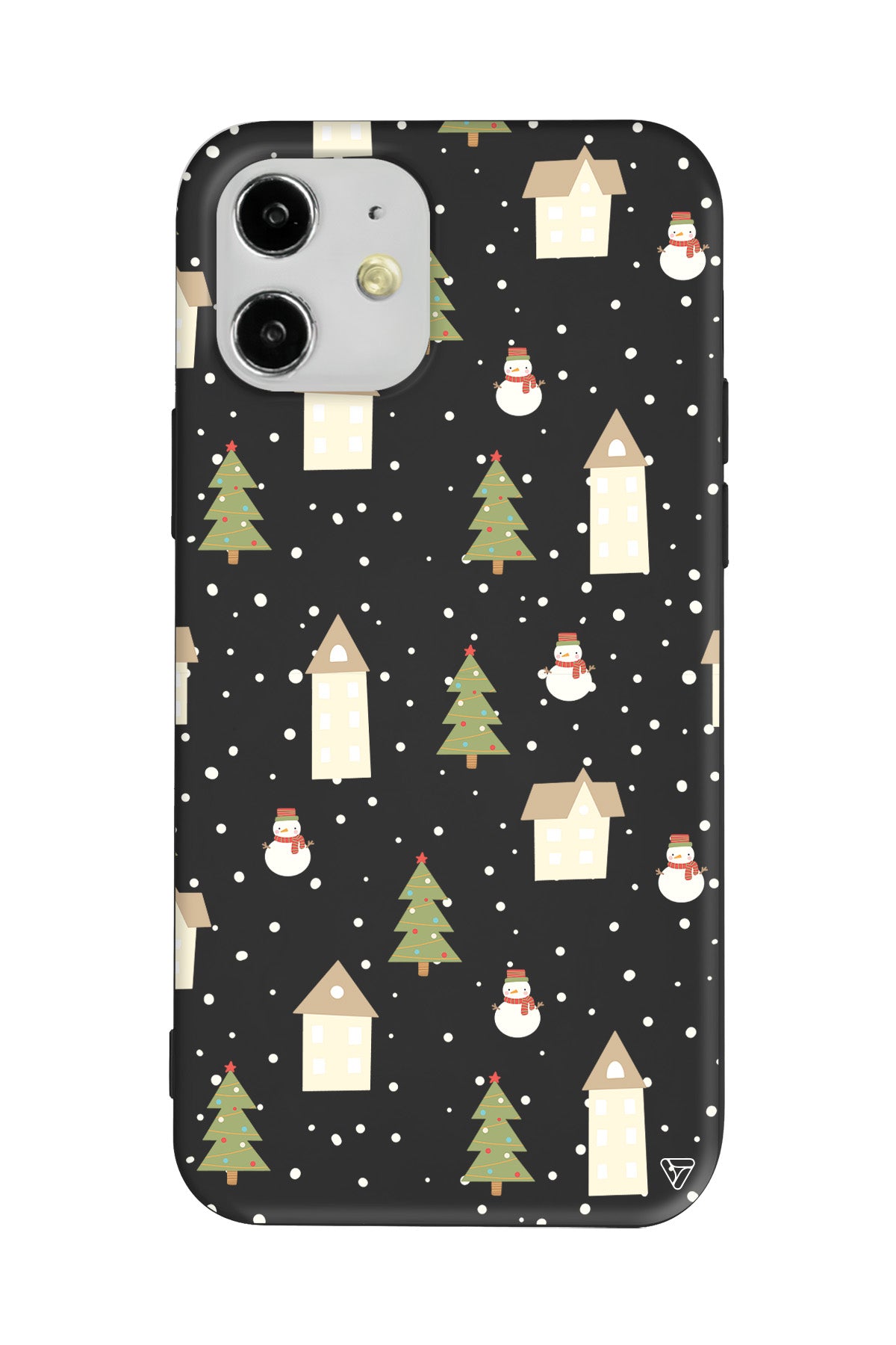 Snowy Xmas Lansman Model İçi Kadife Silikon Telefon Kılıfı