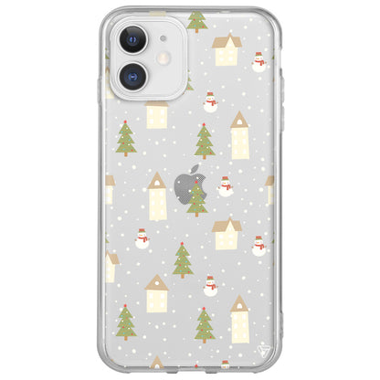 Snowy Xmas Lansman Model İçi Kadife Silikon Telefon Kılıfı