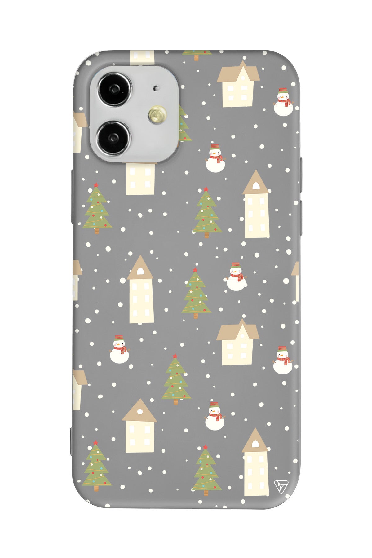 Snowy Xmas Lansman Model İçi Kadife Silikon Telefon Kılıfı