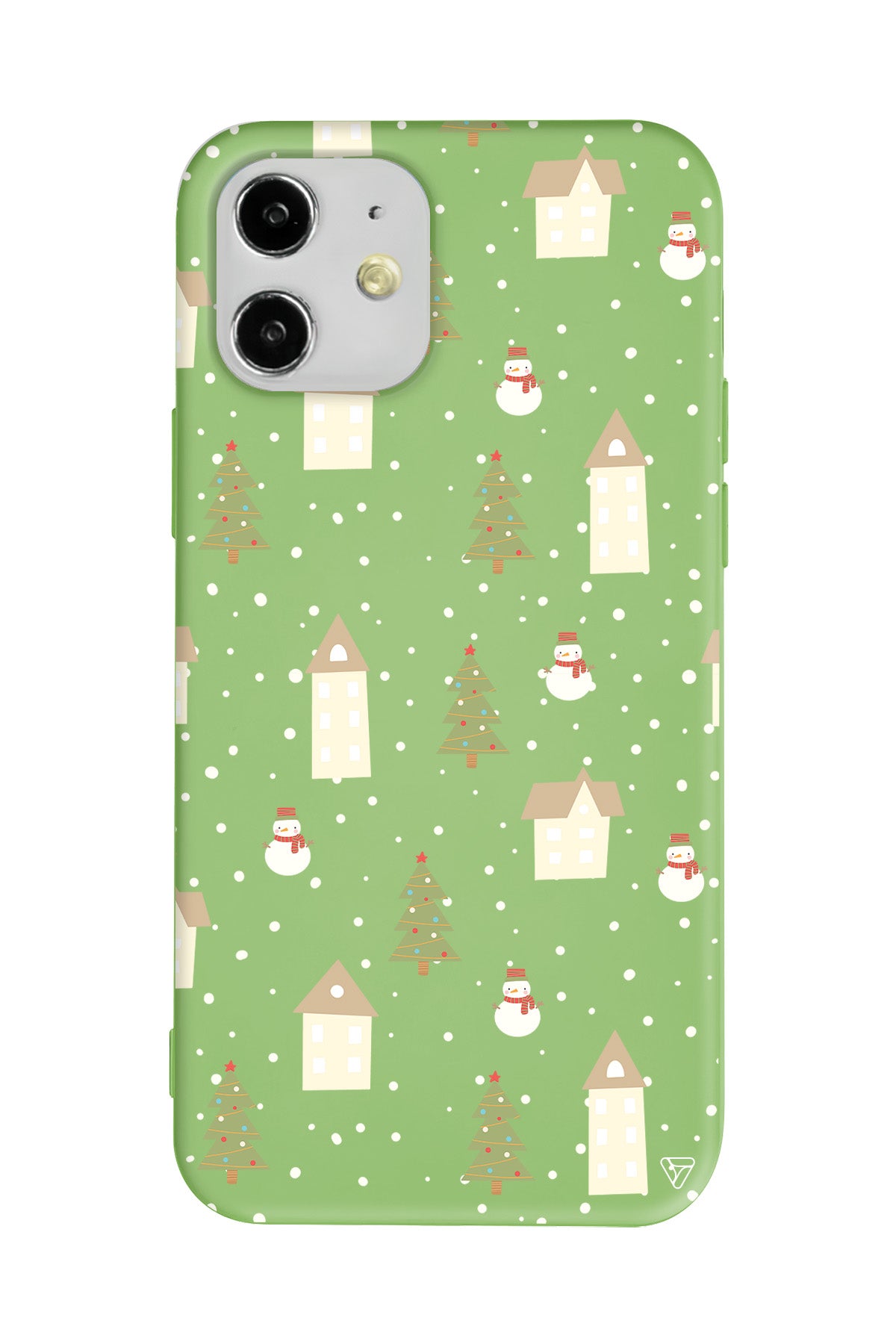 Snowy Xmas Lansman Model İçi Kadife Silikon Telefon Kılıfı