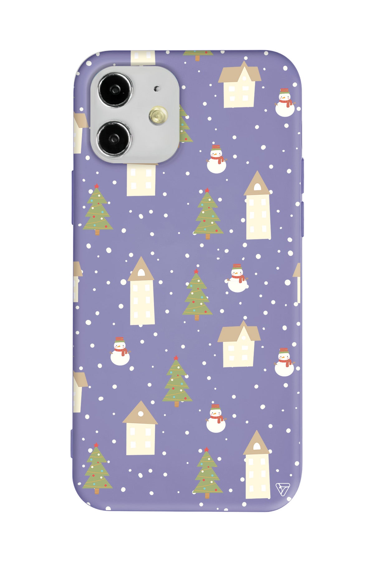 Snowy Xmas Lansman Model İçi Kadife Silikon Telefon Kılıfı