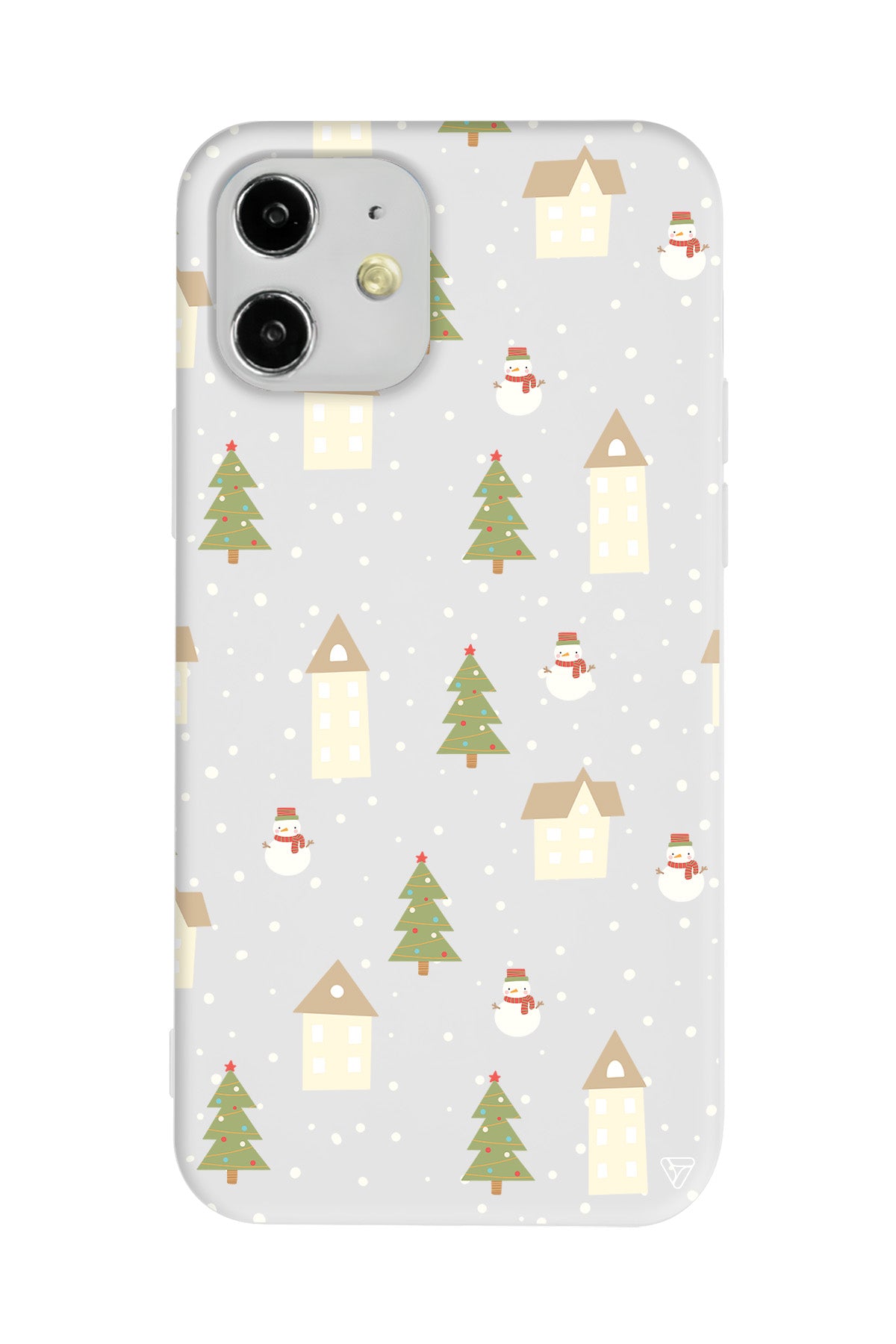 Snowy Xmas Lansman Model İçi Kadife Silikon Telefon Kılıfı