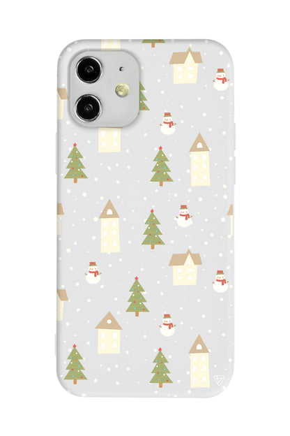 Snowy Xmas Lansman Model İçi Kadife Silikon Telefon Kılıfı