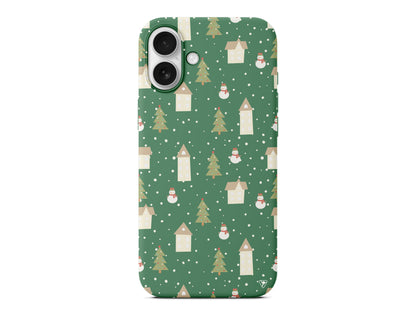 Snowy Xmas Lansman Model İçi Kadife Silikon Telefon Kılıfı