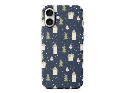 Snowy Xmas Lansman Model İçi Kadife Silikon Telefon Kılıfı