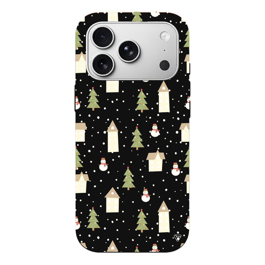 Snowy Xmas Lansman Model İçi Kadife Silikon Telefon Kılıfı