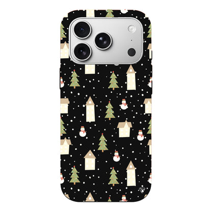 Snowy Xmas Lansman Model İçi Kadife Silikon Telefon Kılıfı