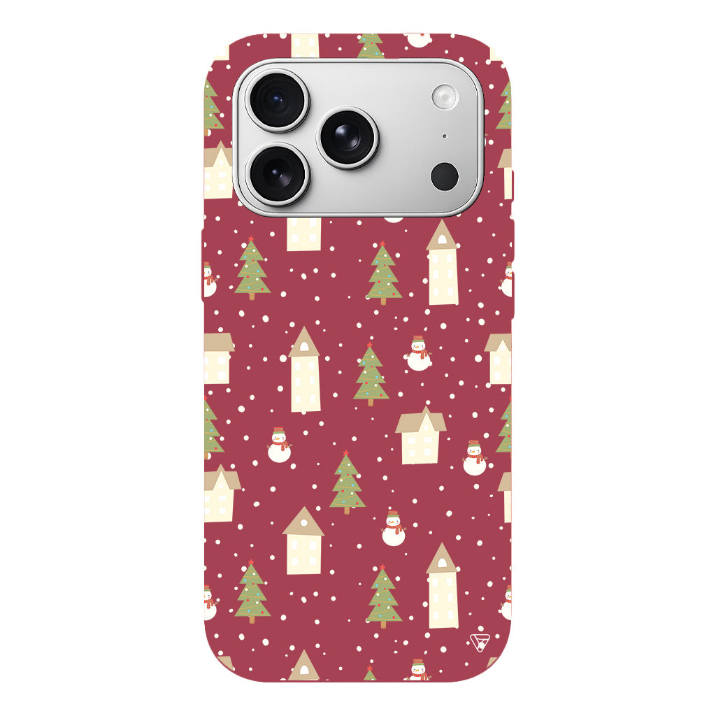 Snowy Xmas Lansman Model İçi Kadife Silikon Telefon Kılıfı