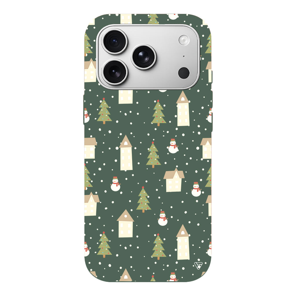 Snowy Xmas Lansman Model İçi Kadife Silikon Telefon Kılıfı