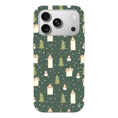 Snowy Xmas Lansman Model İçi Kadife Silikon Telefon Kılıfı