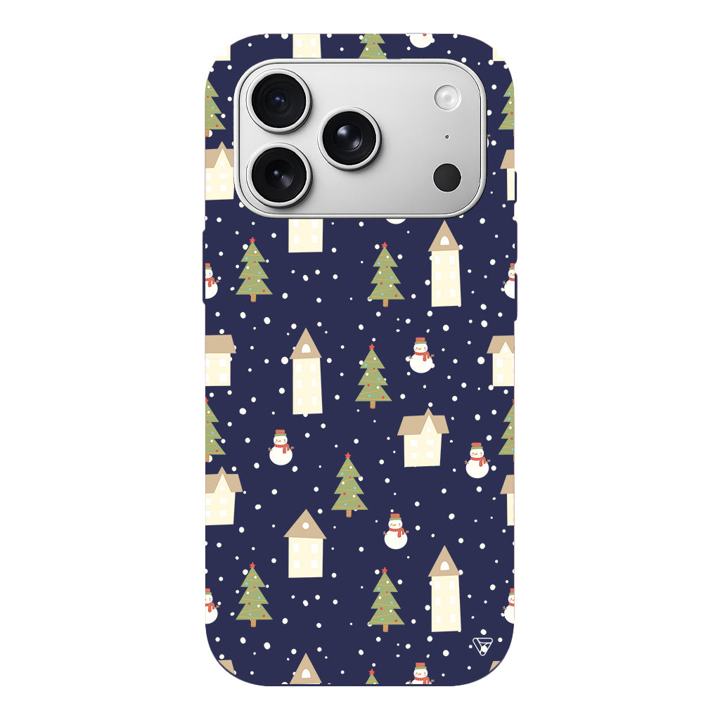 Snowy Xmas Lansman Model İçi Kadife Silikon Telefon Kılıfı