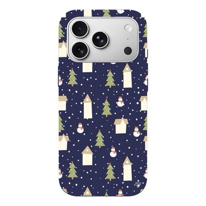 Snowy Xmas Lansman Model İçi Kadife Silikon Telefon Kılıfı