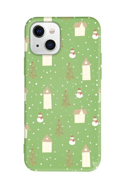 Snowy Xmas Lansman Model İçi Kadife Silikon Telefon Kılıfı