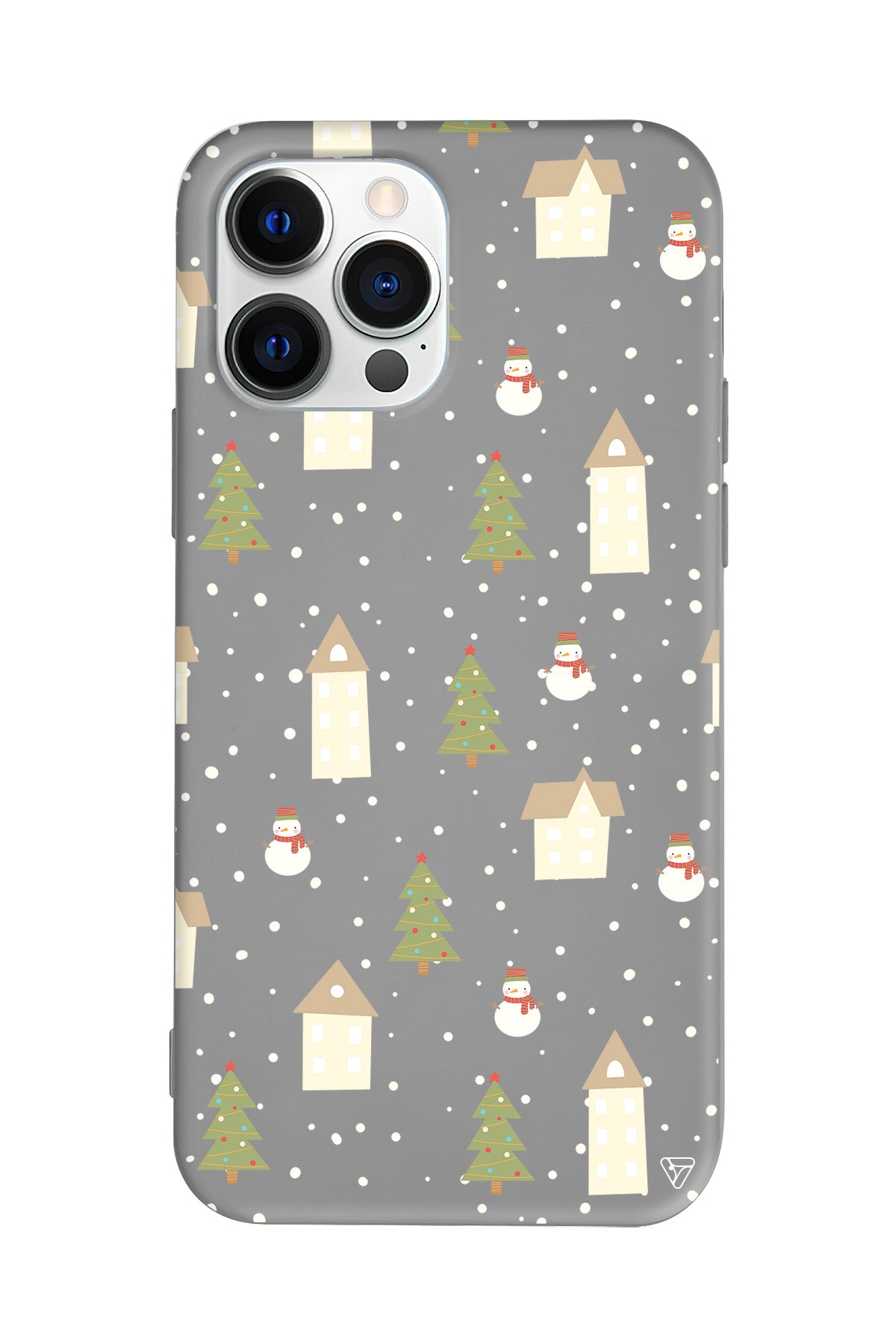 Snowy Xmas Lansman Model İçi Kadife Silikon Telefon Kılıfı