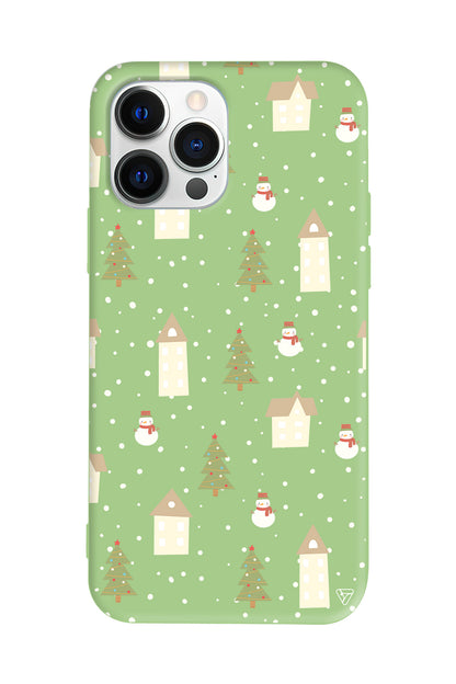 Snowy Xmas Lansman Model İçi Kadife Silikon Telefon Kılıfı