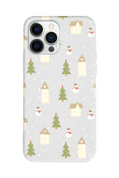 Snowy Xmas Lansman Model İçi Kadife Silikon Telefon Kılıfı