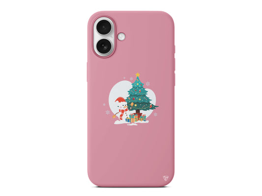 Snowman Christmas Tree Heart Lansman Model İçi Kadife Silikon Telefon Kılıfı – Plus Serisine Özel