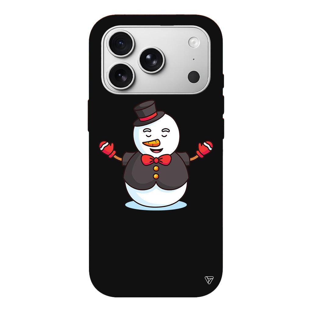 Snowman In Suit Lansman Model İçi Kadife Silikon Telefon Kılıfı