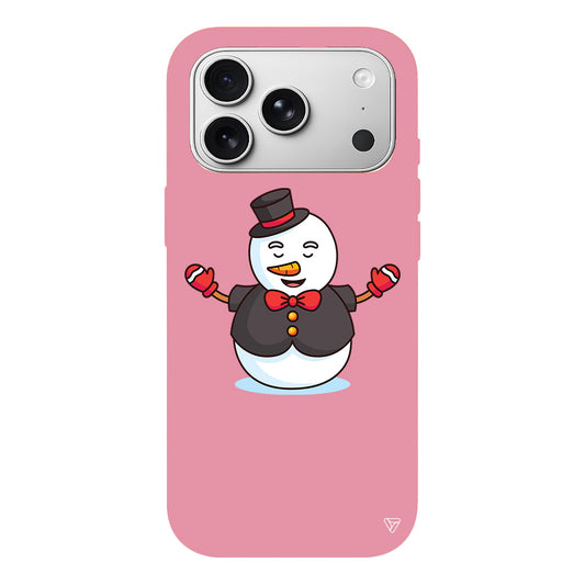Snowman In Suit Lansman Model İçi Kadife Silikon Telefon Kılıfı
