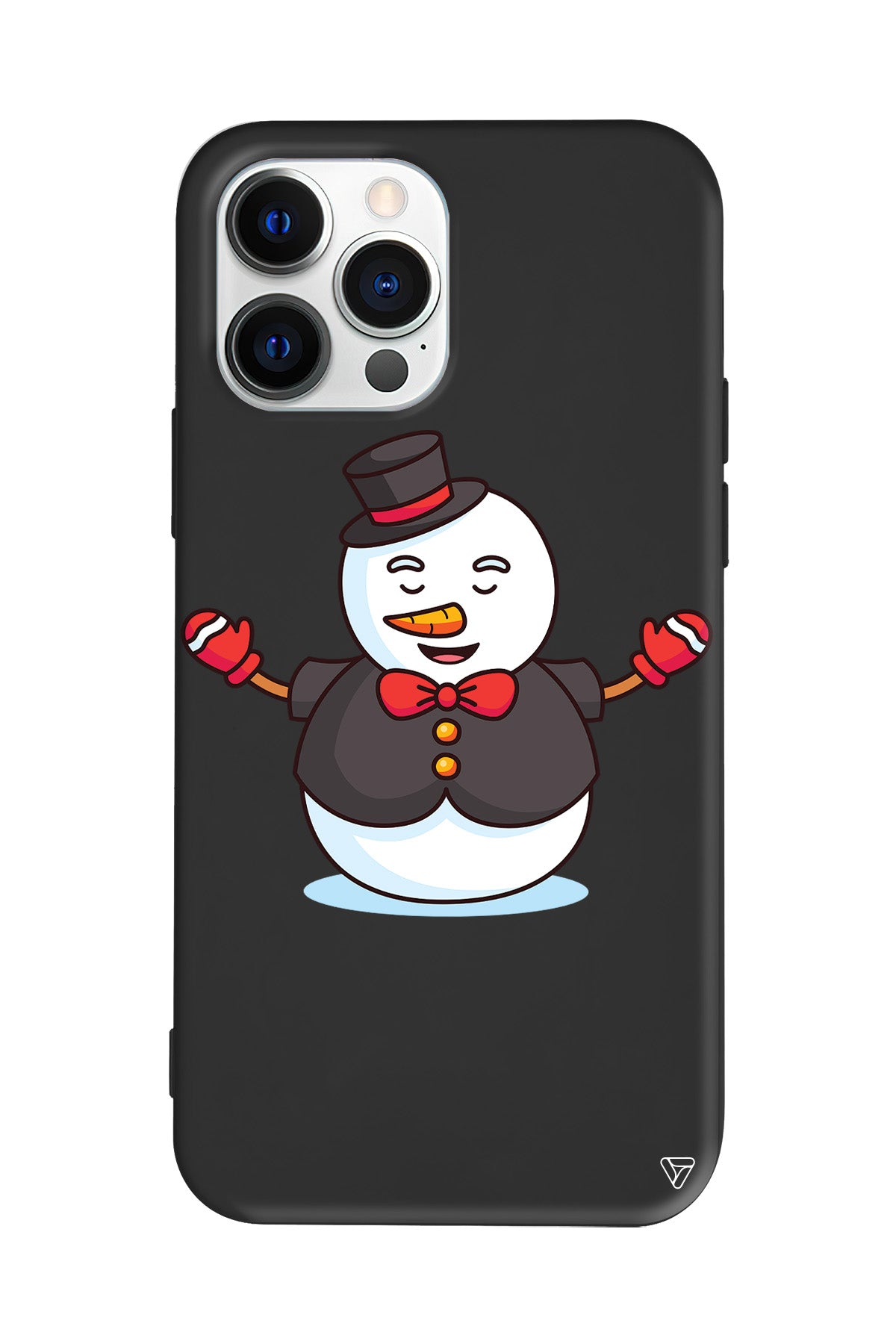 Snowman In Suit Lansman Model İçi Kadife Silikon Telefon Kılıfı