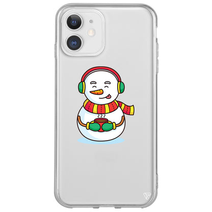 Snowman With Coffee Lansman Model İçi Kadife Silikon Telefon Kılıfı
