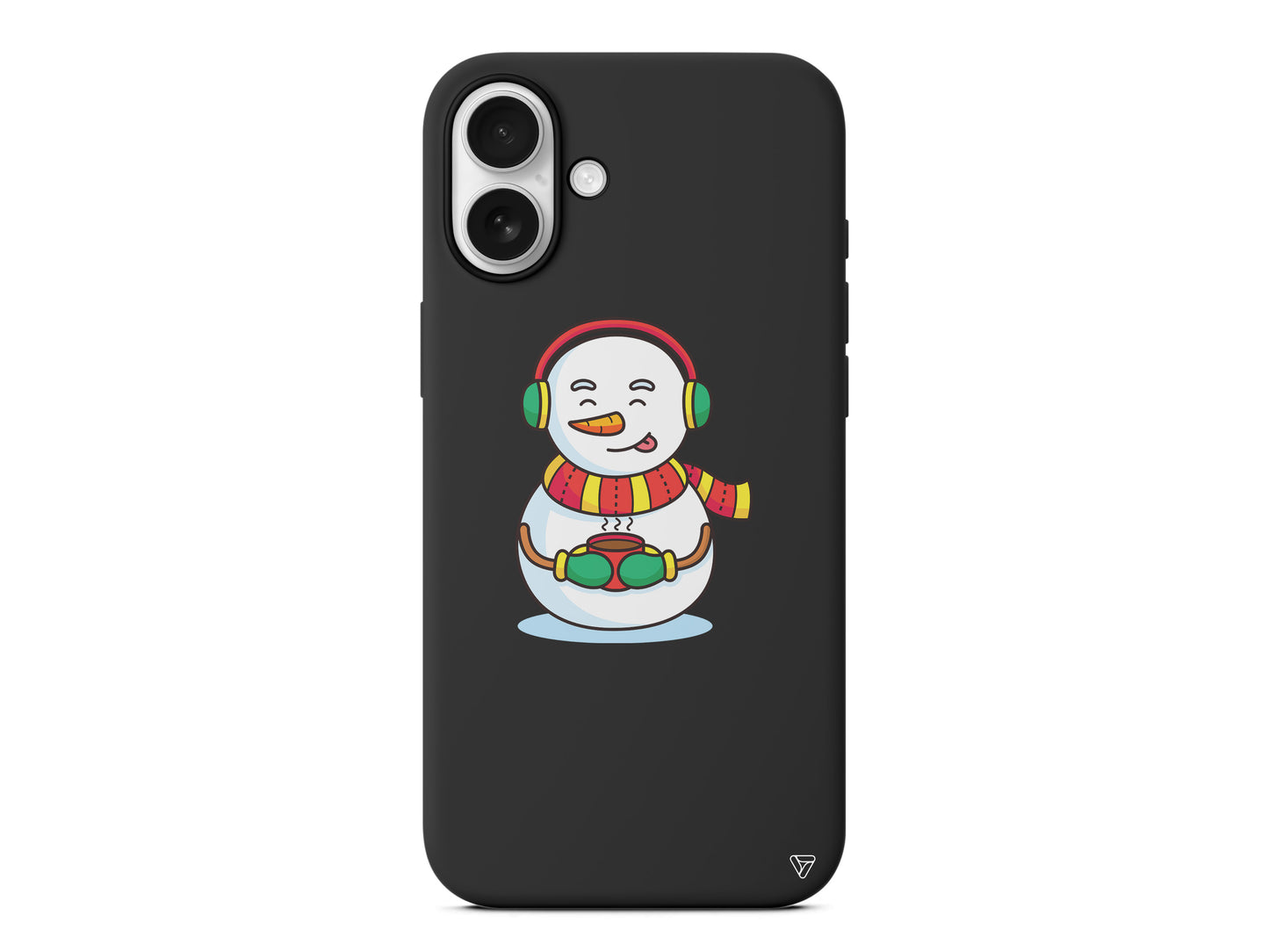 Snowman With Coffee Lansman Model İçi Kadife Silikon Telefon Kılıfı