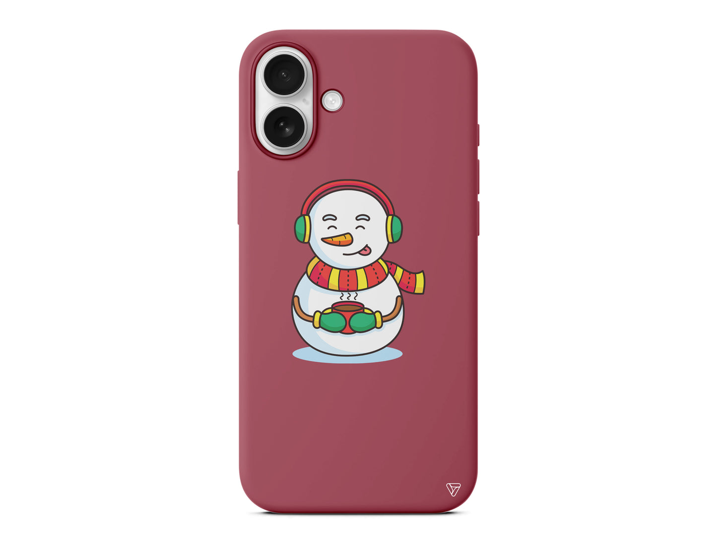 Snowman With Coffee Lansman Model İçi Kadife Silikon Telefon Kılıfı